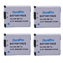 DuraPro 4pcs NB-11L NB11L NB 11L 900mAh Аккумулятор для камеры Canon PowerShot 130 115 A2500 ELPH 135 140 A2500 A2600 батарея 2024 - купить недорого