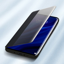 Чехол для Huawei P30, NECONO, деловой чехол из искусственной кожи с умным окошком для просмотра, откидной Чехол с функцией сна и пробуждения для Huawei p30 Pro, защитный чехол 2024 - купить недорого