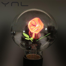 Ynl lâmpada edison vintage e27 g80 flor, luzes de feriado lâmpada incandescente 220v globo de luz natal decoração para lâmpada pendente 2024 - compre barato