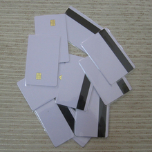 Cartão ic inteligente para contato de pvc, 50/100/200 peças com chip 4442 + banda magnética de 3 faixas em mistura 2024 - compre barato