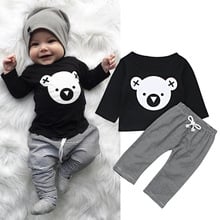 2019 Spring Infant Baby Girl Clothes Set Long sleeve Cartoon Koala Tops T-Shirt+Striped Pants 2PCS Newborn Baby Clothing Outfits 2024 - buy cheap