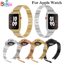 Pulseira feminina de aço inoxidável, banda para apple watch 38mm 42mm série 4 3 2 1, pulseira esportiva com design exclusivo, descontraído 2024 - compre barato