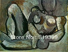 Reprodução de pintura a óleo sobre tela de linho, reclinável-nude-1908-1 por pable picasso, museam qualidade, frete grátis rápido, feito à mão 2024 - compre barato