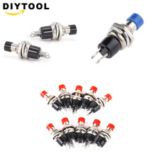 5PCS PBS-110 ON/OFF Push Button Red Black Blue Mini Lockless Momentary Switch normally open switch