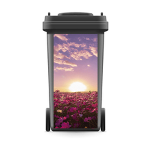 DIY Creative 3D Rubbish Bin Sticker Sunset Flower Field Wall Mural Wall Print Decal Removable self adhesive Kitchen Accessories 2024 - buy cheap