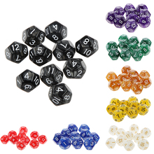 Multicolor 10pcs Twelve Sided Dice D6 D10 D12 Playing D&D RPG Party Acrylic Games Dices Funny Family Pub Club Game Accessories 2024 - buy cheap