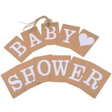 «BABY SHOWER» бумажный баннер, подвесной баннер вечерние, реквизит для фото, флажки в форме сердца для украшения вечерние ринки 2024 - купить недорого