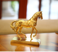 TOP COOL # 2020 office home Business efficacious FENG SHUI Talisman Protection Success Gold-plated HORSE Sculpture ART statue 2024 - buy cheap