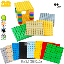 8 Colors 8*8 Dots Base Plate For Large Particle Bricks Baseplate Board DIY Building Blocks Toys For Children 2024 - buy cheap