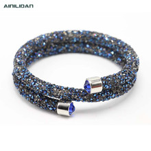 AINILIDAN Fashion Crystal Jewelry Rhinestone Bracelets Bridal Accessories Multi-layer Bangles For Women 2024 - buy cheap