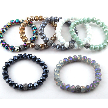 Free Shipping Energy Bracelets Made Beautiful Mix Color Glass Bracelet 10mm 10pc different color/lot 2024 - buy cheap