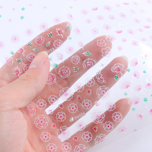 1 лист 3D наклейки для украшения ногтей розовый цветок слайдеры самоклеющиеся обертывания День Святого Валентина дизайн ногтей TRSU 2024 - купить недорого