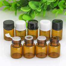 Free Shipping 500 X 2ML Mini Amber Glass Essential Oil Bottle With A No Hole Plug & Round Cap Brwon Glass Vials 2024 - buy cheap