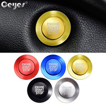 Ceyes-botón de arranque de motor de coche, accesorios de cubiertas de molduras de anillo, pegatinas, funda para Jeep Compass 2019 2024 - compra barato