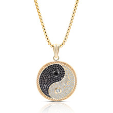 Hip hop micro pavimentado aaa zircônia cúbica bling gelo para fora yin yang tai chi pingentes colares para homens rapper jóias cor do ouro 2024 - compre barato