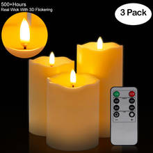 Conjunto de velas sin llama por control remoto, juego de luces LED con batería y embalaje, ideal para Año Nuevo y Pascua, lote de 3 uds. 2024 - compra barato