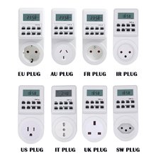 EU UK US FR BR Plug Digital Weekly Programmable Electrical Wall Plug-in Power Socket Timer Switch Outlet Time Clock 220V 110V AC 2024 - buy cheap