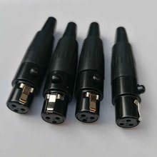 High quality black 5pcs/lot mini xlr 3 pin female Audio Mic connector TA3F-B Mini XLR Connector with Steel Shell 2024 - buy cheap