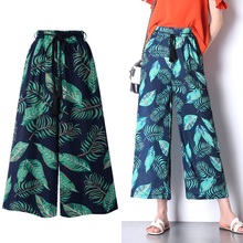 Summer Beach Floral Pants Women Wide Leg Capri Loose Trousers Women Summer Wide Womens Beach Pants 6XL Trousers Boho 2024 - buy cheap