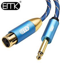 Кабель EMK 6,35-XLR-гнездовой штекер XLR-моно-гнездо 6,3/6,5 мм (1/4 дюйма) штекер аудио кабель 1 м 1,5 м 2 м микрофонный кабель 2024 - купить недорого