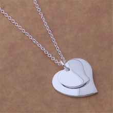 Новое высококачественное серебряное ожерелье с кулоном, модное очаровательное женское ожерелье с сердечками 2024 - купить недорого