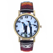 Reloj analógico de cuarzo para hombre y mujer, cronógrafo de lona con correa de tela, estilo informal, a la moda, Rey antártico, pingüino Animal 2024 - compra barato