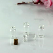 Mini garrafa de vidro com pingente vazio e pequeno, mini garrafa de vidro com mensagens, decoração para casamento, 100 tamanhos 13x24mm 1ml 2024 - compre barato
