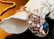 Rainbow cristal austria ouro rosa pingentes colar/coreano moda de Luxo jóias/femininos colar/collier femme/colar/neckless 2024 - compre barato