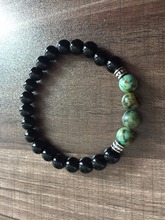 Bracelets For Women And Men Natural Stone 8MM Black Onyx Bracelet AfricanTurquoise Bracelet Mala Beads Prayer Yoga Bracelets 2024 - buy cheap