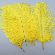 Yellow Dyed Ostrich drads Feathers 500pcs 20-25cm 8-10inch Wedding Party Decorations Natural Real Ostrich plumes Plumages crafts 2024 - buy cheap