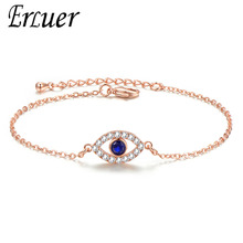 Fashion Rose Gold Silver color Evil eye Crystal Zircon Chain Link Bracelets & Bangles For Women Crystal  Jewelry Gift 2024 - buy cheap