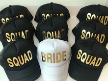 customized Bride Squad Bridesmaid Hen Party Half Mesh Baseball Trucker Rapper Cap Hat Bachelorette wedding Bridal Party FAVORS 2024 - buy cheap