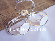 50 peças bracelete banhado a prata 30mm bisel braceletes, pulseiras de punho 2024 - compre barato