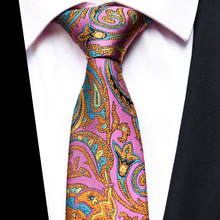 Новый дизайн, жаккардовые тканые шелковые мужские галстуки с пейсли-рисунком, шейный галстук 8 см, полосатые галстуки для мужчин, деловой костюм, для делового, свадебного торжества 2024 - купить недорого