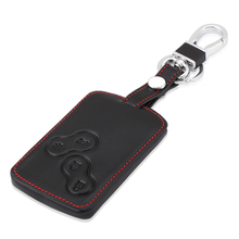 Genuine Leather Car Key Cover Smart Key Case For Renault Clio Logan Megane 2 3 Koleos Scenic Card Key Bag 4 Button Key Shell 2024 - buy cheap