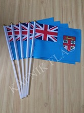 KAFNIK,5pcs  14*21cm Fiji Fabric Flags  National hand Flag with Pole for advertisement decoration, free shipping 2024 - buy cheap