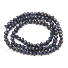 Natural Freshwater Black Pearl Beads 36cm Punch Loose Beads for DIY Women Necklace Bracelet Jewelry Making size 5-6 mm 2024 - buy cheap