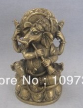 YM 311 Тибет четыре руки Ганапати слон Король Бог богатства бронзовая статуя 2024 - купить недорого