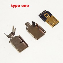 Micromicrófono chapado en oro, 5P, conector USB macho con carcasa de metal, 10 juegos 2024 - compra barato