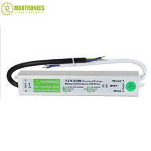 12v 20w impermeável eletrônico condutor de luz led transformador de fornecimento de energia ac para dc para 3528 5050 faixa de luz led frete grátis