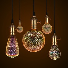 Bombillas Led de fuegos artificiales para decoración de Navidad, cadena de luces de colores, ampolla de vidrio Retro, E27, 3D, diseño novedoso 2024 - compra barato