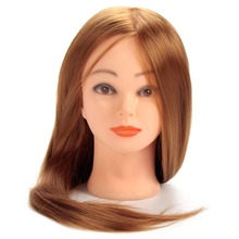 CAMMITEVER Blonde Golden Hair Hairdressing Mannequin Head Hair Doll Heads Training Manikin Synthetic Hair Manikin Cosmetology 2024 - buy cheap