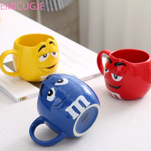Cafe Oatmeal Coffee Mug Glaze Coffee Milk Mug Water Tea Mugs Drinkware Cute M&M's MM Beans Drinking Cups Ceramic Colored 2024 - buy cheap