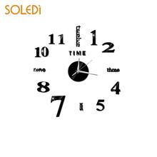 4 Color Acrylic Wall Stickers Wall Clocks Sticker 3D Mirror Clock Home Decor Mural DIY Removable Wall Sticker for Living Room 2024 - buy cheap