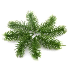 Ramas de pino verde de plástico Artificial, 10 Uds., adornos para bodas, fiestas, Navidad, manualidades 2024 - compra barato