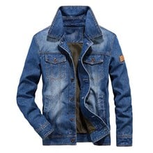 Nova Moda Casaco OUTWEAR Homens Jaqueta de Cowboy Jaqueta Jeans De Algodão Casuais Primavera Outono Azul Roupas Blusão Masculino 2024 - compre barato