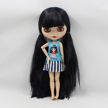 Cuerpo de articulación de pelo negro desnudo muñeca Blyth muñeco de fábrica muñeca encantadora BBl 2024 - compra barato