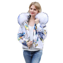 New Colorful Women Denim Jacket Real Fur Collar Coat Female Short Rabbit Fur Liner Hooded Warm Novelty Parkas Mujer 2018 2024 - buy cheap