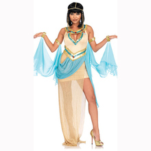 Fantasia cosplay da rainha do egito de halloween, fantasia deusa grega, vestido feminino sexy com chapéu + fio de mão + saia, frete grátis 2024 - compre barato