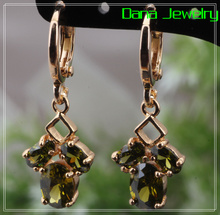 Unique Design gold Green Cubic Zirconia earrings fashion jewelry E019 2024 - buy cheap